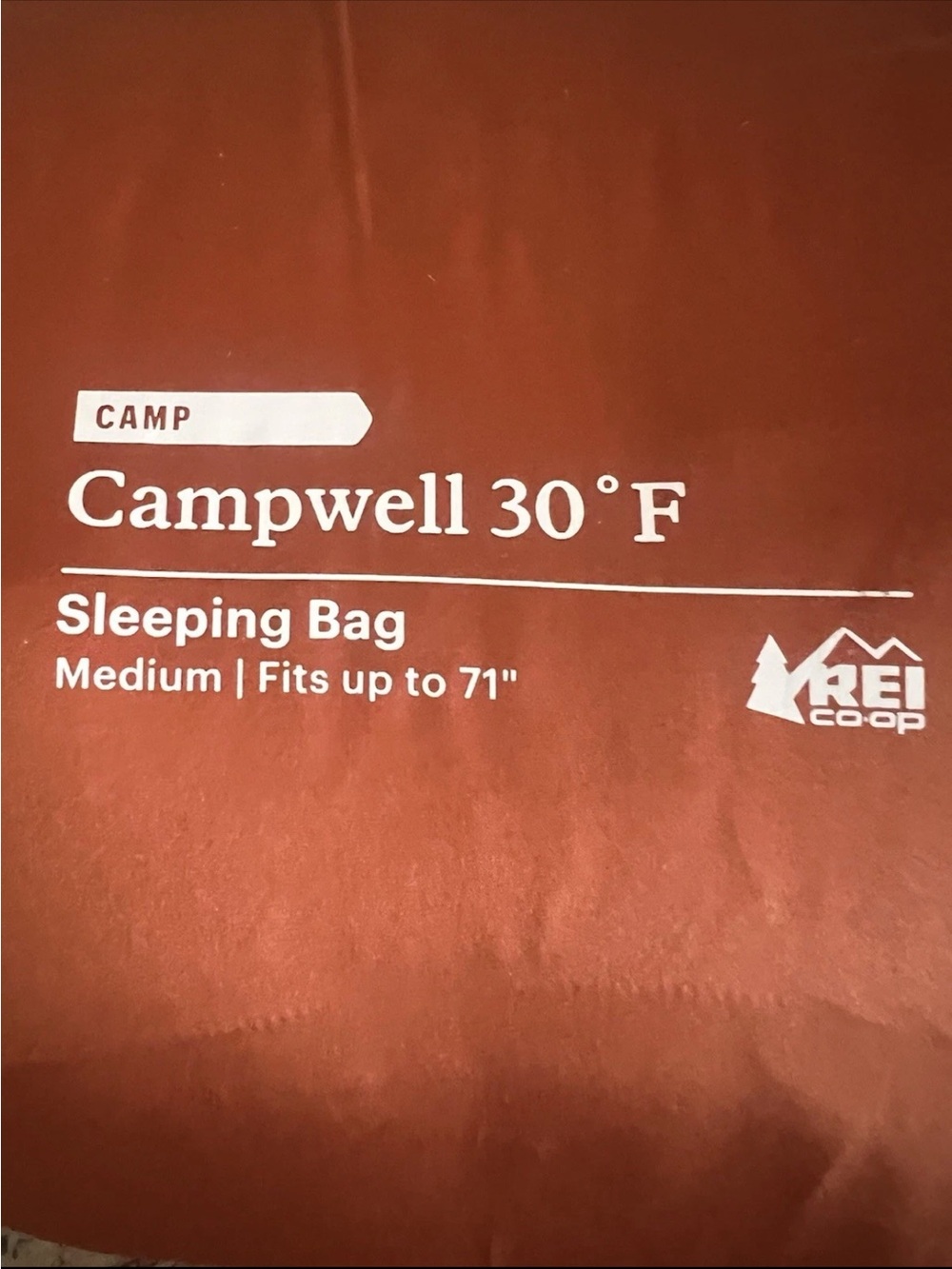 REI 30 Degree Campwell Sleeping Bag Size M 71” Hiking Camping Outdoor NWOT - Picture 2 of 8